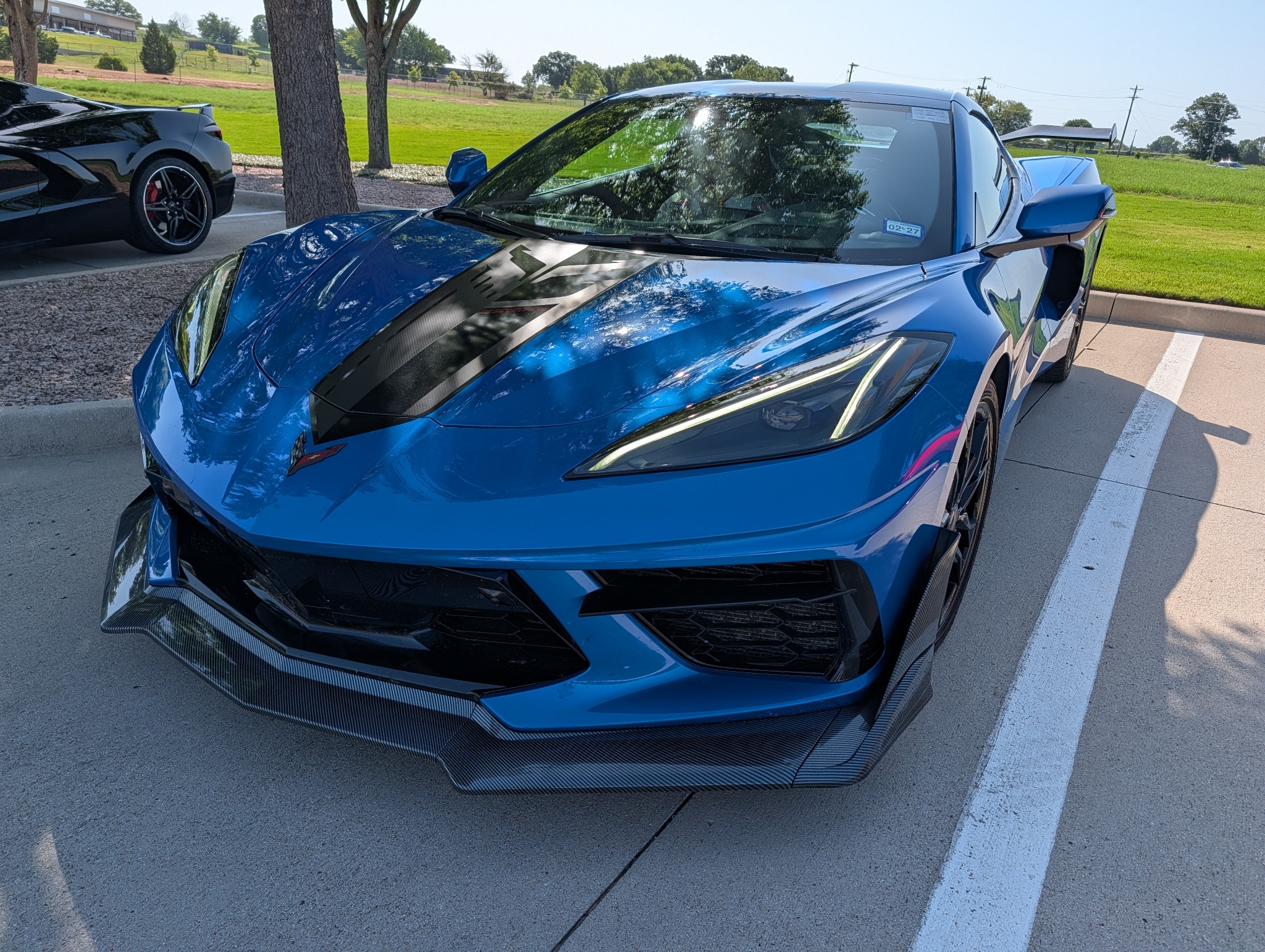 Blue Corvette at a group gathering